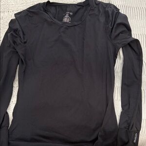 Women's Sporty Black Long Sleeve Top